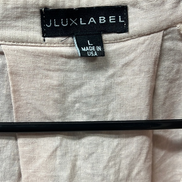 JLUXLABEL Soho Linen Slip my mind tie front Blouse in baby Pink size Large - Picture 4 of 7